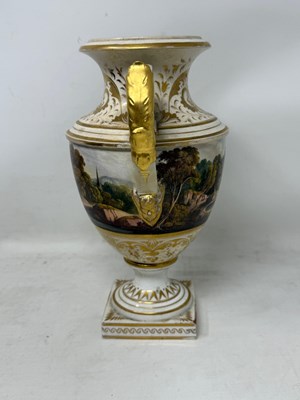 Lot 31 - A BLOOR DERBY TOPOGRAPHICAL THREE-PIECE GARNITURE, SECOND QUARTER 19TH CENTURY