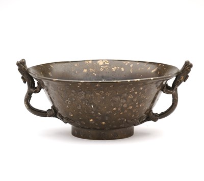 Lot 20 - A CHINESE GOLD-SPLASHED BRONZE BOWL, 17TH CENTURY