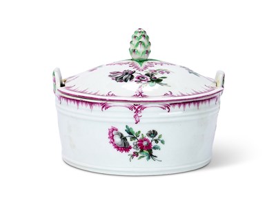 Lot 33 - A BERLIN (KPM) PORCELAIN BUTTER TUB AND COVER, CIRCA 1770-80