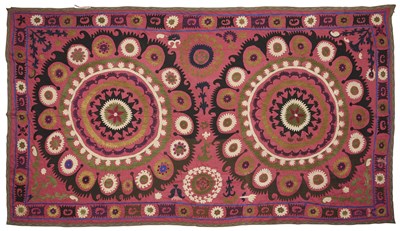 Lot 464 - AN UZBEK SUSANI, CENTRAL ASIA, 20TH CENTURY