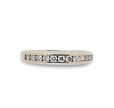 Lot 360 - DIAMOND HALF HOOP RING