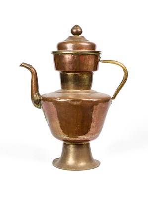 Lot 410 - A COPPER AND BRASS TEAPOT, TIBET, CIRCA 1900