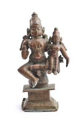 Lot 142 - A BRONZE GROUP DEPICTING LAKSHMINARAYANA, TAMIL NADU, SOUTH INDIA, 18TH CENTURY