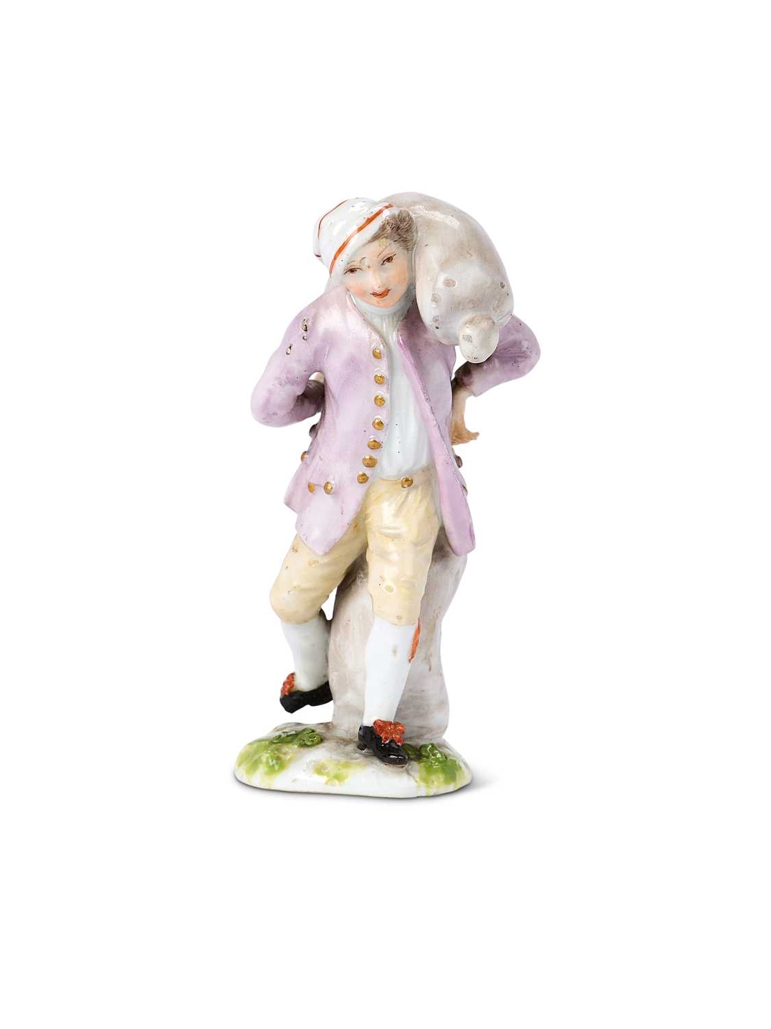 Lot 1 - A MEISSEN PORCELAIN FIGURE OF A COALMAN, SECOND HALF OF THE 18TH CENTURY