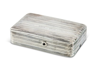 Lot 285 - A GEORGE III SILVER MUSICAL SNUFF BOX, JOHN SHAW, BIRMINGHAM, 1817