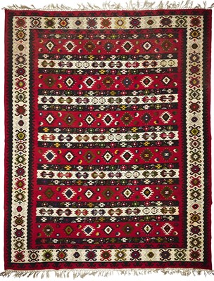 Lot 195 - A KILIM CARPET, POSSIBLY THRACIAN, LATE 20TH CENTURY