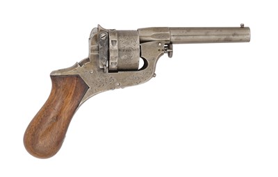 Lot 378 - A RARE FRENCH 9MM (PERRIN THICK-RIM) RIM-FIRE SELF-COCKING POCKET REVOLVER, NO. 696, CIRCA 1860