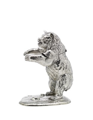 Lot 128 - A SILVER MODEL OF A BEAR