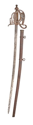 Lot 607 - A SCOTTISH OFFICER’S 1828 PATTERN BASKET-HILTED SWORD, LATE 19TH CENTURY