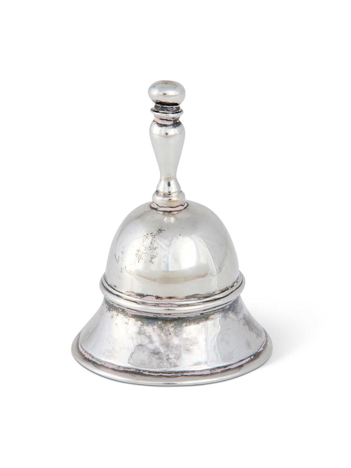 Lot 74 - A DUTCH SILVER MINIATURE TABLE BELL, MAKER'S MARK INDECIPHERABLE, PROBABLY JAN BORDUUR, AMSTERDAM, 1750