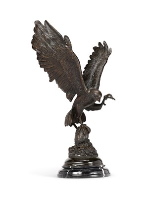 Lot 115 - AFTER JULES MOIGNIEZ (1835-1894): HAWK WITH DUCK