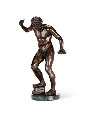 Lot 118 - A BRONZE FIGURE OF THE 'DANCING FAUN', AFTER THE ANTIQUE