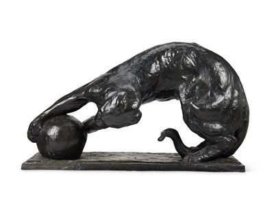 Lot 93 - ALBERIC COLLIN (1886-1962): LEOPARD PLAYING WITH A BALL