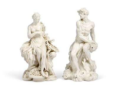 Lot 42 - TWO NYMPHENBURG PORCELAIN ALLEGORICAL FIGURES, 20TH CENTURY
