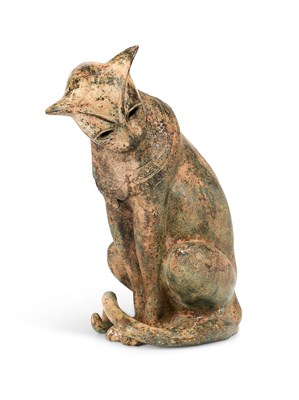 Lot 114 - A BRONZE 'BASTET' CAT FIGURE, PROBABLY FRENCH SECOND QUARTER 20TH CENTURY