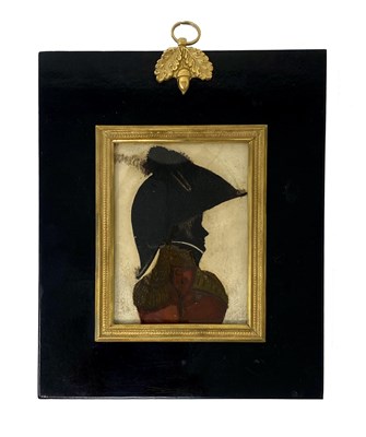Lot 405 - A SILHOUETTE OF AN OFFICER IN A SCOTTISH INFANTRY REGIMENT BY JOHN BUNCOMBE (ACTIVE CIRCA 1790-1820)