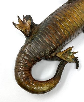 Lot 105 - A BRONZE FIGURE OF A CROCODILE, PROBABLY FRENCH OR AUSTRIAN 19TH CENTURY