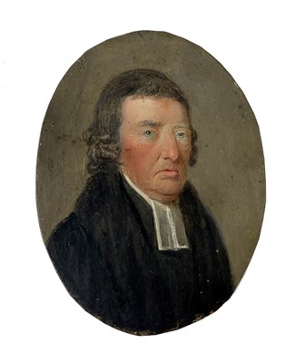 Lot 368 - A PORTRAIT MINIATURE OF A CLERGYMAN, ENGLISH SCHOOL, DATED 1795