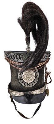Lot 154 - A BELL-TOP SHAKO, PROBABLY FOR A YEOMANRY OFFICER
