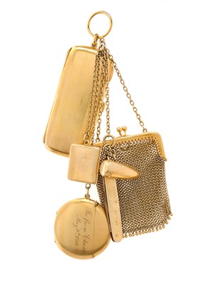Lot 321 - A GOLD ASSEMBLED CHATELAINE, 1905-1911