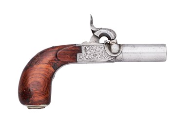 Lot 759 - A LIÈGE 50-BORE PERCUSSION BOX-LOCK POCKET PISTOL, NO. 681, MID-19TH CENTURY