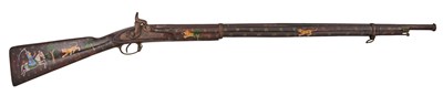 Lot 560 - A DECORATIVE INDIAN 22 BORE PERCUSSION MUSKET