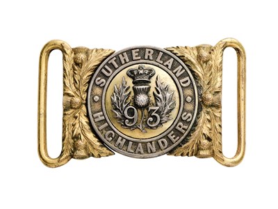 Lot 274 - A 93RD SUTHERLAND HIGHLANDERS OFFICER’S DIRK BELT CLASP, CIRCA 1855-81