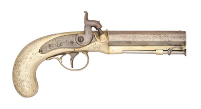 Lot 760 - A 50 BORE PERCUSSION ALL-METAL PISTOL FOR THE AMERICAN MARKET, MID-19TH CENTURY