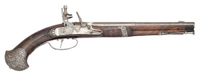 Lot 356 - A BRESCIAN 40 BORE FLINTLOCK BELT PISTOL, CIRCA 1660