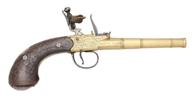 Lot 364 - A 50 BORE FLINTLOCK BOX-LOCK D.B. TURN-OFF PISTOL BY BUNNEY, LONDON, CIRCA 1780-85