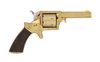 Lot 381 - A .320 RIM-FIRE TRANTER PATENT NO. 2 SINGLE-ACTION SEVEN-SHOT REVOLVER WITH INDIAN GOLD DECORATION
