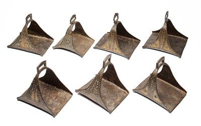 Lot 554 - THREE PAIRS OF NORTH AFRICAN STIRRUPS, 19TH CENTURY