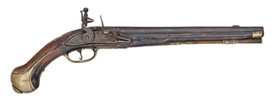 Lot 271 - A 15 BORE GERMAN (WURTEMBURG) MILITARY FLINTLOCK HOLSTER PISTOL, CIRCA 1730