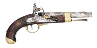 Lot 270 - A 14 BORE GERMAN (WESTPHALIAN) MODEL AN13 FLINTLOCK CAVALRY PISTOL, CIRCA 1810