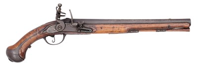Lot 268 - A 12 BORE GERMAN (SAXON) FLINTLOCK HOLSTER PISTOL, CIRCA 1740