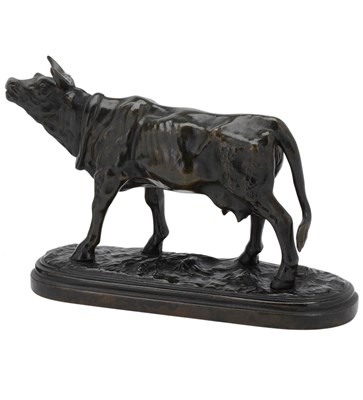 Lot 7 - A BRONZE MODEL OF A COW