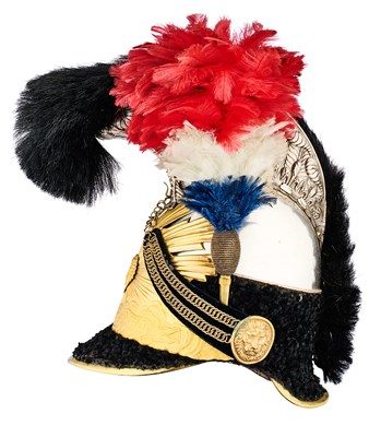 Lot 137 - AN ORNATE FRENCH CAVALRY OFFICER'S HELMET