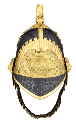 Lot 156 - AN UNUSUAL GEORGIAN OFFICER'S HELMET OF THE TAPLOW YEOMANRY, CIRCA 1850