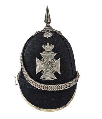 Lot 183 - A VICTORIAN OFFICER'S HELMET OF THE KING'S ROYAL RIFLE CORPS