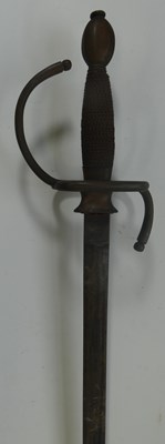 Lot 375 - A FRENCH HUNTING SWORD, CIRCA 1780, AND A RAPIER IN EARLY 17TH CENTURY STYLE, 19TH CENTURY