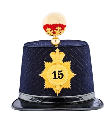 Lot 642 - A VICTORIAN OFFICER'S 1861-69 PATTERN SHAKO OF THE 15TH FOOT