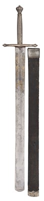 Lot 46 - A FINE AND RARE GERMAN SILVER-HILTED EXECUTIONER’S SWORD, DATED ANNO 1694, POSSIBLY SAXON