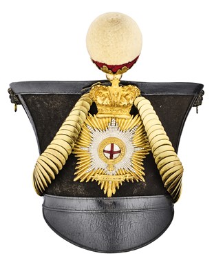 Lot 155 - A FINE OFFICER'S BELL-TOP SHAKO OF THE 22ND (CHESHIRE) REGIMENT