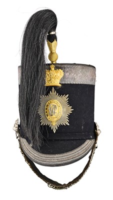 Lot 144 - AN OFFICER'S LIGHT DRAGOON PATTERN SHAKO OF THE WARWICKSHIRE YEOMANRY