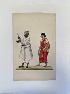 Lot 54 - FOUR TANJORE PAINTINGS OF COUPLES, SOUTH INDIA, CIRCA 1820-30