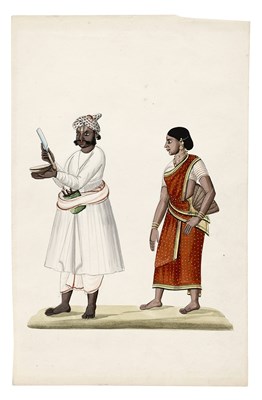 Lot 54 - FOUR TANJORE PAINTINGS OF COUPLES, SOUTH INDIA, CIRCA 1820-30