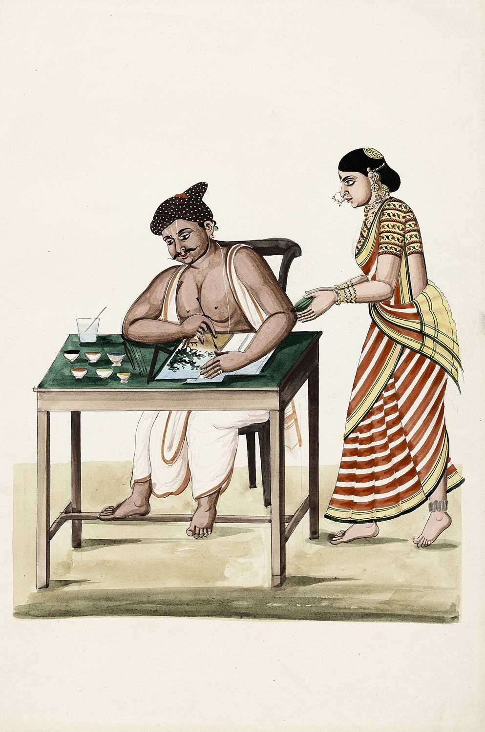 Lot 54 - FOUR TANJORE PAINTINGS OF COUPLES, SOUTH INDIA, CIRCA 1820-30