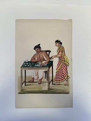 Lot 54 - FOUR TANJORE PAINTINGS OF COUPLES, SOUTH INDIA, CIRCA 1820-30