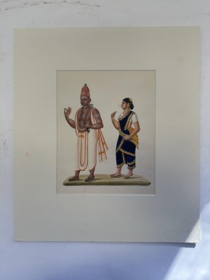 Lot 54 - FOUR TANJORE PAINTINGS OF COUPLES, SOUTH INDIA, CIRCA 1820-30
