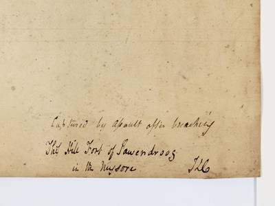 Lot 48 - GENERAL SIR JAMES LILYMAN CALDWELL (1770-1863), TIPU'S FORT AT SAVENDROOG, CIRCA 1790-1795